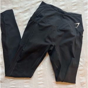 gymshark black leggings with pockets, size small